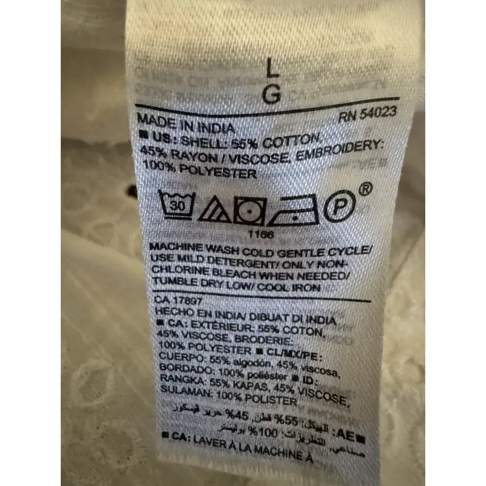 Old Navy Tie Front Eyelet Embroidered Cami Top Coquette Fairy Cottagecore Size L - Picture 9 of 9